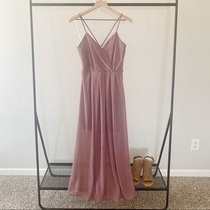 Active USA Mauve Chiffon Maxi Dress